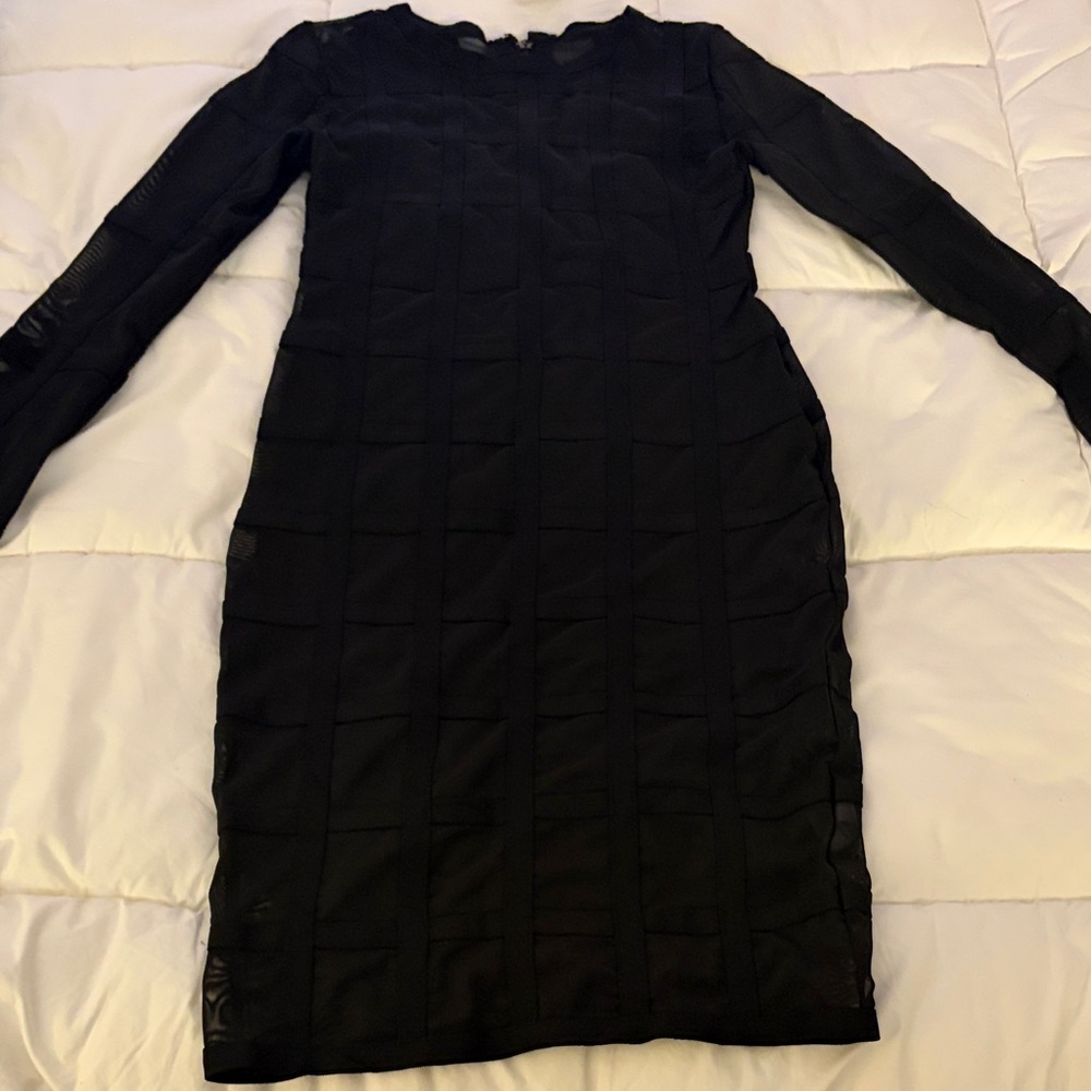 Black Long-Sleeve Sheath Dress - Classic Women's Dress